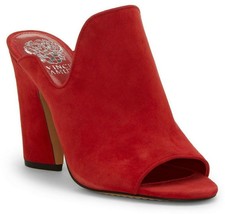 Vince Camuto Gerty Suede Block Heel High Vamp Mules, Multiple Sizes Glamour Red - £78.27 GBP