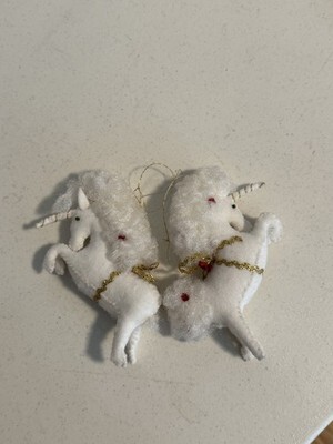 Unicorn Christmas Ornaments Holiday Tree Decor Animal Magical Felt Dried Flowers Item image 7