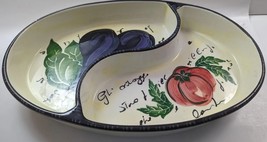 Antica Fornace Divided Oval Serving Platter Eggplant Italy - £40.90 GBP