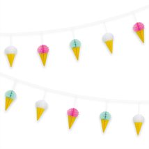 Ice Cream Party Decorations Honeycomb Ice Cream Cone Garland, 7 Feet Long (2 Pac - £9.14 GBP