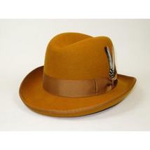 Men Bruno Capelo Dress Formal Hat Australian Wool Homburg Godfather GF114 Gold image 3