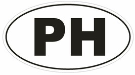 PH Philippines Oval Bumper Sticker or Helmet Sticker D2012 Country Code - $1.39+