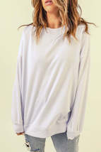 White Oversized Solid Drop Shoulder Sweatshirt - £22.72 GBP