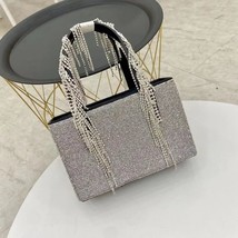  Designer High Quality Rhinestone Tel Evening Clutch Bag Women Square Handbag Pa - £95.98 GBP
