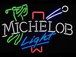 Michelob Light Golf Player Neon Sign 16&quot;x14&quot; - £111.64 GBP