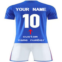 Custom Soccer French Jersey suit for Men Kids Any Name Number 1984 blue Youth - $49.55