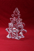 Art Glass Clear Crystal Christmas Tree Figurines Made In France   5.5 &quot; ... - £51.20 GBP
