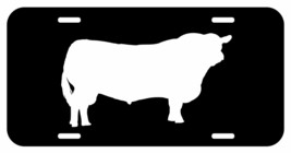 BEEF Eat Cattle Logo Aluminum Metal Black License Plate Tag Farmer cattl... - $8.89