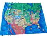Fabric Traditions Panel, UNITED STATES MAP ,Colorful Map, 2001, OOP - £10.88 GBP