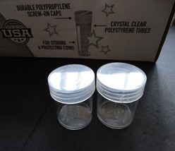 2 Whitman Half Dollar Round Clear Plastic Coin Storage Tubes w/ Screw On Caps - $6.49