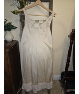 Bali Lace Trim Full Slip Silky Chemise Ladies Sz 36 Nylon Ivory USA Vintage - £16.72 GBP