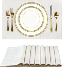 Set of 8 Placemats for Dining Table 13 x 19 Inch Heat Resistant Dining Table NEW - £29.12 GBP