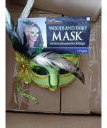 Case of 6 NEW Costume Masquerade Masks Green Gold Sequins Jewels Feather... - $224.48 MXN