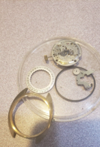 Vintage 70&#39;s Waltham Wrist Watch Gold Case, Movement, Day Bezel Gasket 17J PARTS - £24.23 GBP