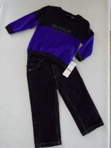 CALVIN KLEIN Toddler Boy&#39;s 2 Piece Sweater &amp; Jeans Outfit size 12M New - £15.52 GBP