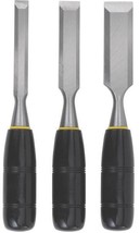 NEW STANLEY 16-150 3 PIECE QUALITY CARBON STEEL WOOD CHISEL TOOL SET 5990734 - £21.95 GBP