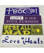 Bumper Stickers We&#39;re All Mad Peace Love Heals Lot of 4 - $14.69