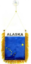 Wholesale lot 3 State of Alaska Mini Flag 4&quot;x6&quot; Window Banner w/ suction cup Viv - £4.62 GBP
