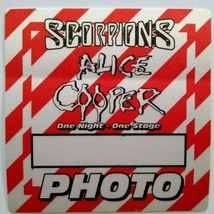 Alice Cooper Scorpions Backstage Pass Original 1996 Hard Rock Music Red Stripes - £11.06 GBP