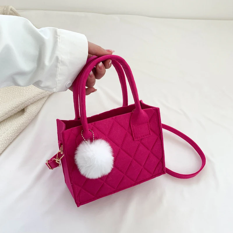 Simple Versatile Women Small Square Bag Casual Handbag Fashion Popular Felt One  - £13.02 GBP