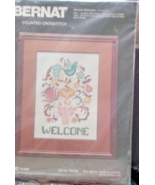 Bernat Cross Stitch Kit -  HARVEST WELCOME 14 Ct 1984  16 x 20'' - £13.52 GBP