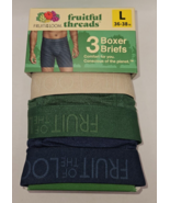 Fruit of the Loom Men's Boxer Briefs Fruitful Threads LARGE EcoVero 3 pack v1 - £12.95 GBP