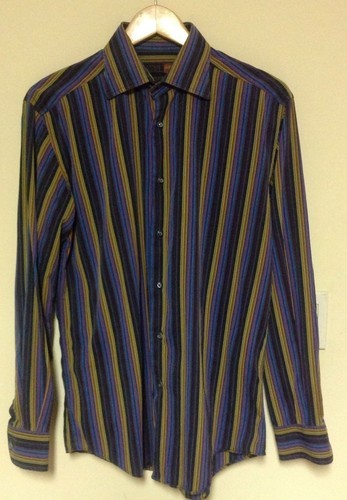 VGC Thomas Elliot Multicolor Stripe Button Down Long Sleeve Shirt SZ M I... - £26.10 GBP