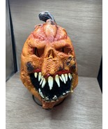Scary Evil Pumpkin Head Ghoul Mask Halloween Horror Jack-O&#39;-Lantern - $27.01 CAD