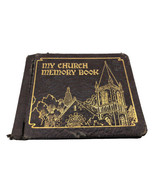 Antique Vintage My Church Memory Book Mini Scrapbook Leather 1930s Album... - $27.87