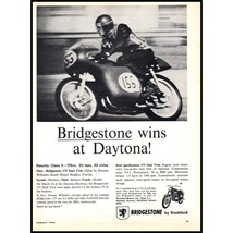 1966 Bridgestone Motorcycle Tires Vintage Print Ad Daytona Winner Wall Art - £8.48 GBP