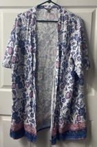 Buffalo David Bitton Beach Coverup Womens Womens Size XLG Blue Pink Flor... - $14.19