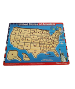 Melissa &amp; Doug U.S.A. Map Wooden Capitals &amp; State Outlines Under Pieces - $11.92 CAD
