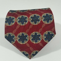 Robert Talbott Best of Class Men&#39;s Silk Neck Tie Red Blue Snowflake Christmas - £19.32 GBP