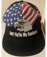Vintage Don&#39;t Ruffle My Feathers Flag/Bald Eagle Snapback Hat - Made In USA - $19.99