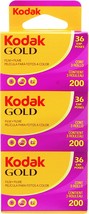 Kodak Gold 200 Film, 3 Pack, Vertical Packaging, Gb135-36. - £35.25 GBP