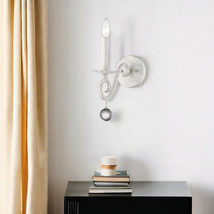 Modern Farmhouse Rustic White and Crystal Wall Sconce - $2,325.12 MXN