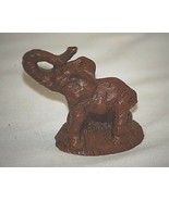 Vintage Resin Miniature Wild Elephant Figurine Trunk-Up Shadow Box Shelf... - £7.09 GBP