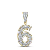 10kt Two-tone Gold Mens Round Diamond Number 6 Charm Pendant 3/4 Cttw - £790.63 GBP