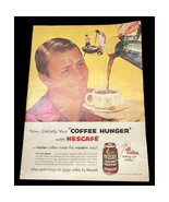 Nestle Nescafe Instant Coffee Vintage Original Print Ad 1955 MCM - £13.31 GBP
