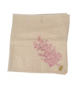 Vintage Pink Floral Embroidered Handkerchief Switzerland - $221.44 MXN