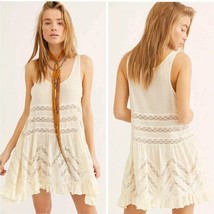 Intimately Free People Voile And Lace Trapeze Slip White Mini Dress NWT $88 XS - £31.57 GBP