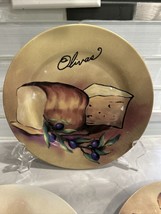 Pacific Island Creations Ceramic Appetizer Plates - Cheese, Bread, Olive - 3pc - £14.77 GBP
