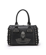 Rogue Large Studded Skull Gothic Faux Leather Duffle Bag Retro Bag - £26.91 GBP