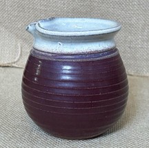 Jonathan Woodward Art Pottery Plum Purple Syrup Pitcher 3 1/2 Inch Rusti... - $59.40