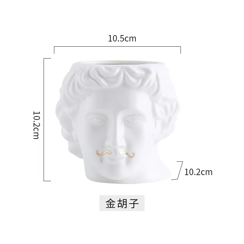 David Head Vase meat plant flower arrangement jar Nordic figure statue f... - €110,40 EUR