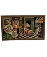 Vintage Large Framed needlepoint &quot; Belgium a 100 Years Ago &quot; 39&quot; X 22&quot; - €67,28 EUR