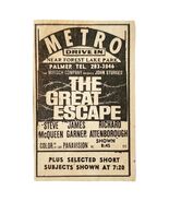 1963 Metro Drive In The Great Escape Movie Advertisement Steve McQueen F... - $27.87 CAD