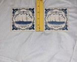 2 Holland America Line Delft Blue Coasters Tile Cruise Ship ss Amsterdam II - $9.99