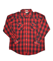 Vintage Timber Run Western Shirt Mens XL Woven Gingham Plaid Pearl Snap ... - $20.51