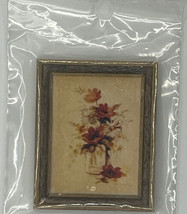 Dollhouse Miniature 1:12 Wooden Framed Floral Still Life Flower Print Signed BK - £12.39 GBP